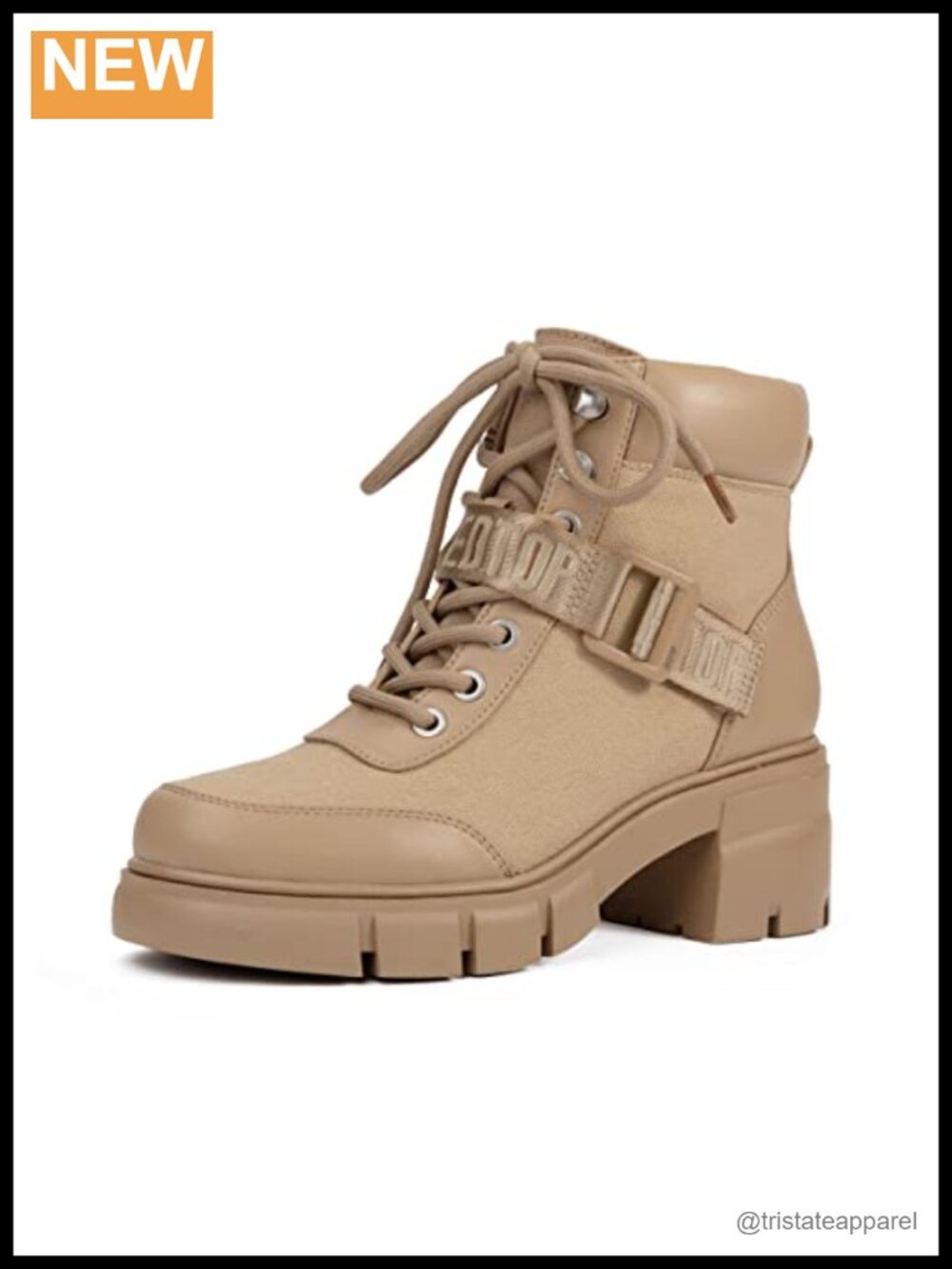 Redtop Women's Combat Boots Chunky Lug Sole Lace-Up Ankle Booties